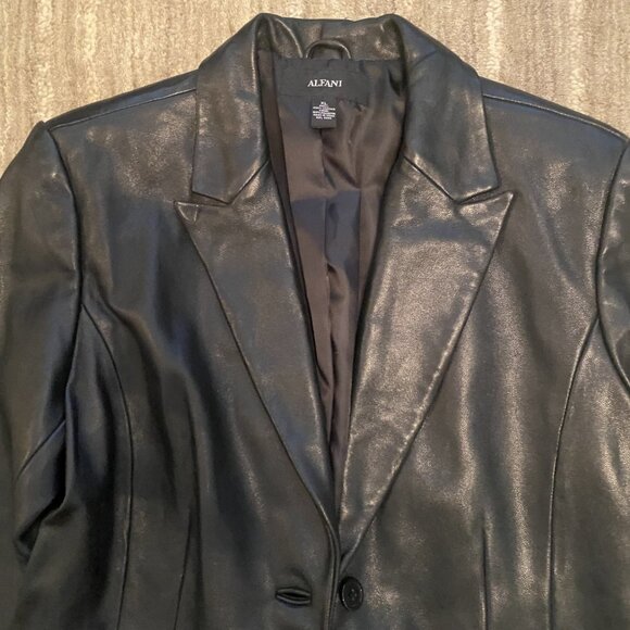 Alfani Jackets & Blazers - Alfani Women's Soft 100% Leather Black Blazer Jacket Size XL Brand New with tags